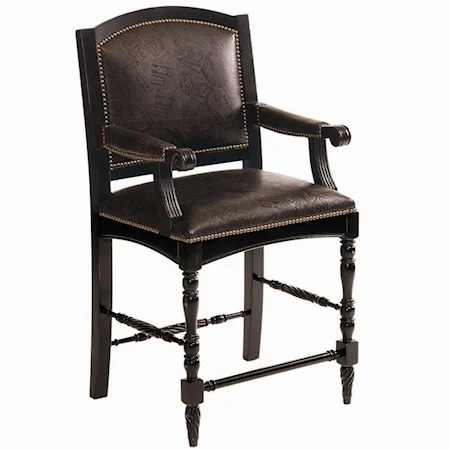 Regis Bar Stool with Nailhead Trim